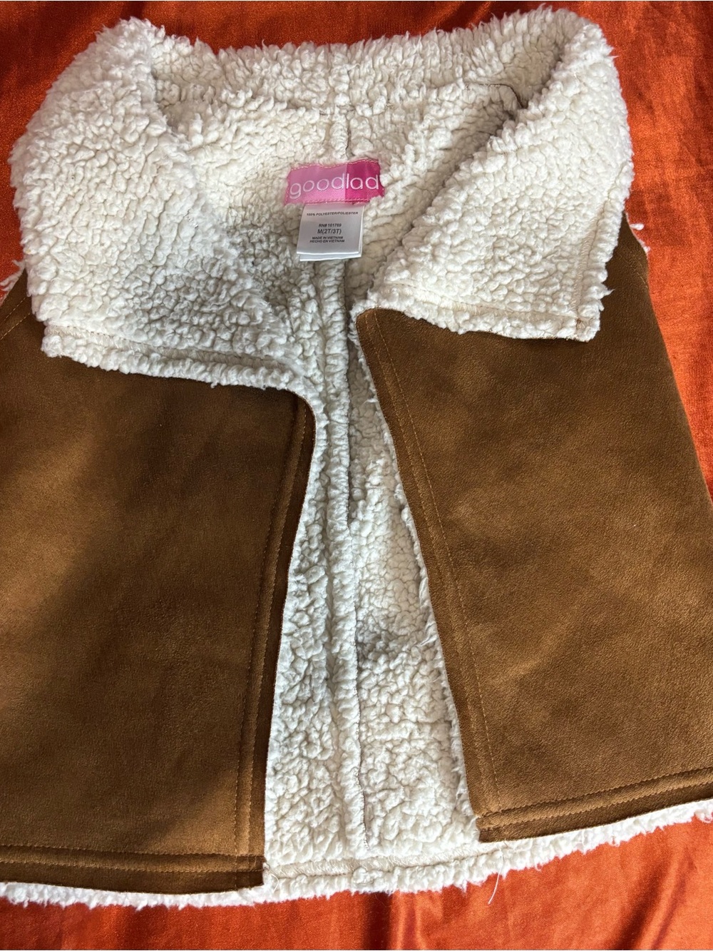 Good Lad Brown & Cream Faux Shearling Vest for Kids